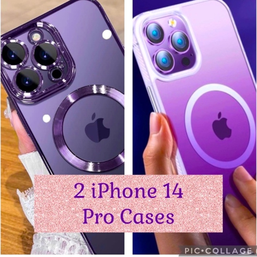 2 Purple Magnetic iPhone 14 Pro Cellphone Cases (1 is for the Pro Max)